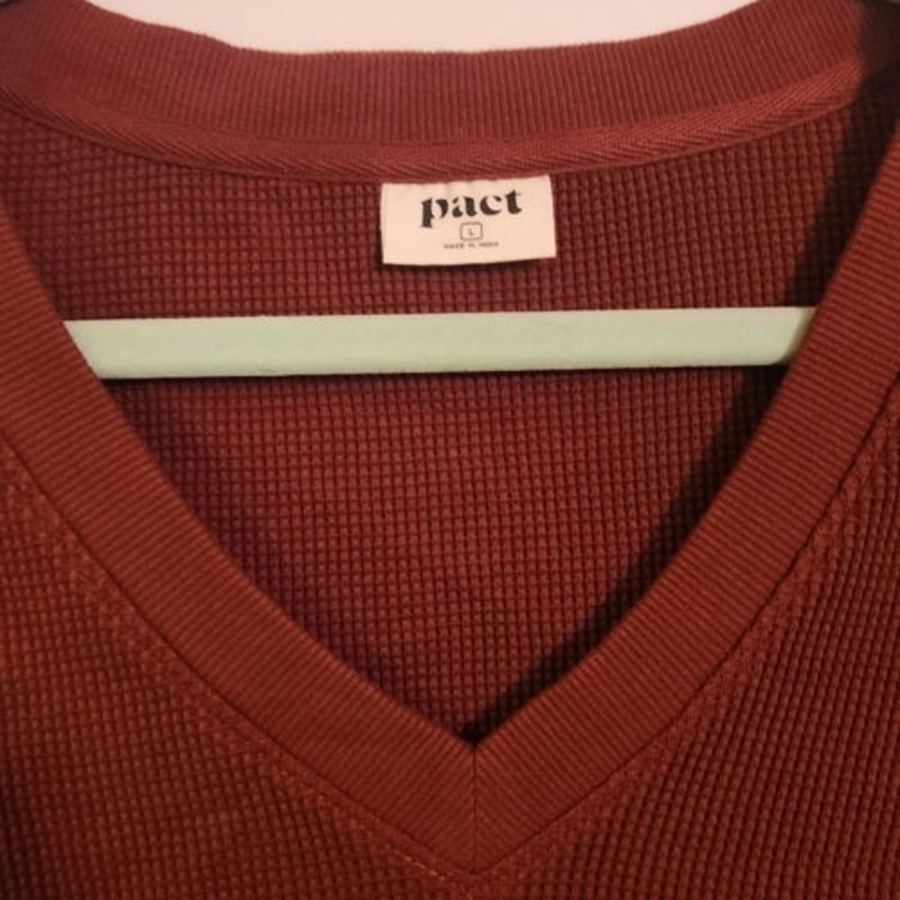 Pact Women's V-Neck Sweater in Rich Brown - Picture 3 of 8